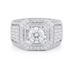 art deco lab diamond ring octangonal bezel 2