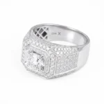 art deco lab diamond ring octangonal bezel 3