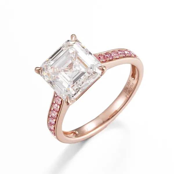 asscher cut lab diamond ring 1