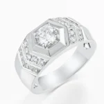 men 14k white gold lab created diamond ring 1