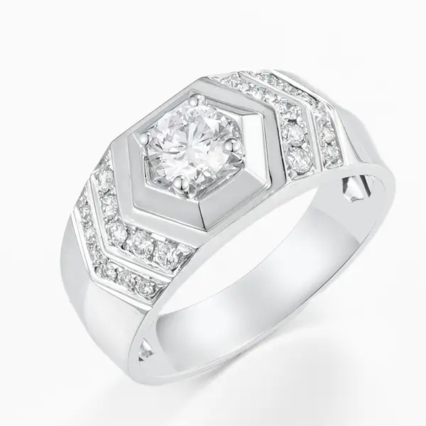 men 14k white gold lab created diamond ring 1