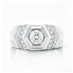 men 14k white gold lab created diamond ring 2