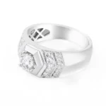 men 14k white gold lab created diamond ring 3