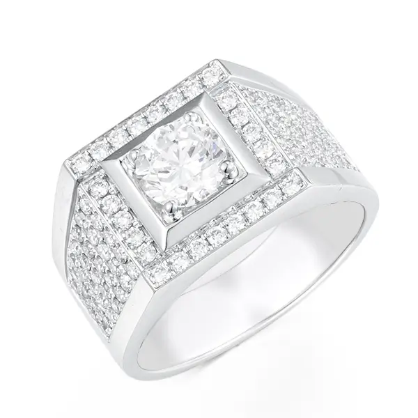micro-pave lab diamond ring for men 1