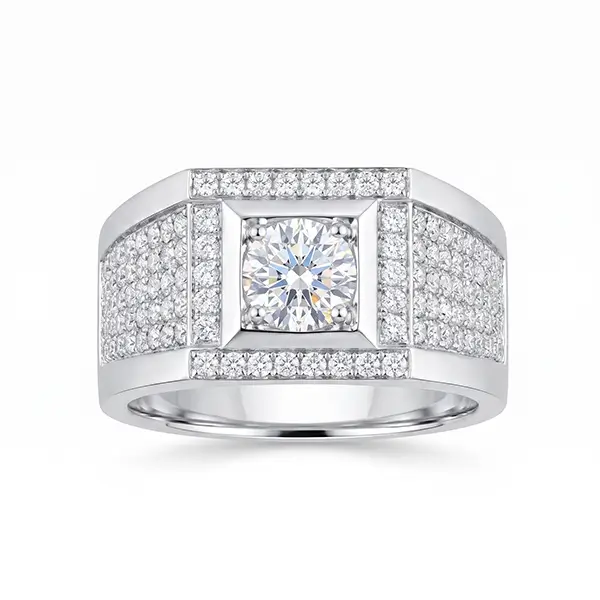 micro-pave lab diamond ring for men 2 micro-pave lab diamond ring for men 2