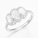 three stone lab grown diamond engagement ring 1