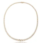 14K Lab Diamond Bubble Chain Necklace Gold​ 1