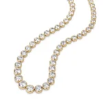 14K Lab Diamond Bubble Chain Necklace Gold​ 2