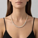 14K Lab Diamond Bubble Chain Necklace Gold​ 3
