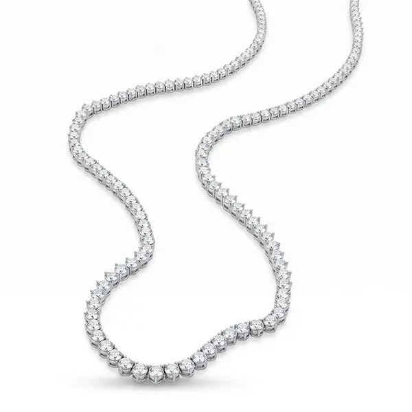 14K Lab Diamond Tennis Necklace_ Round 6 14K Lab Diamond Tennis Necklace_ Round 6