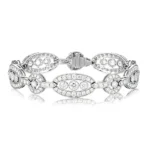 14k art deco white gold bracelet oval openwork 1