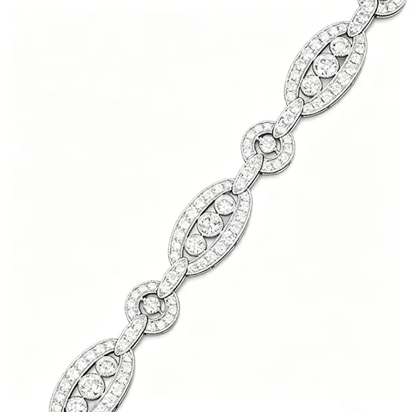 14k art deco white gold bracelet oval openwork 3 14k art deco white gold bracelet oval openwork 3