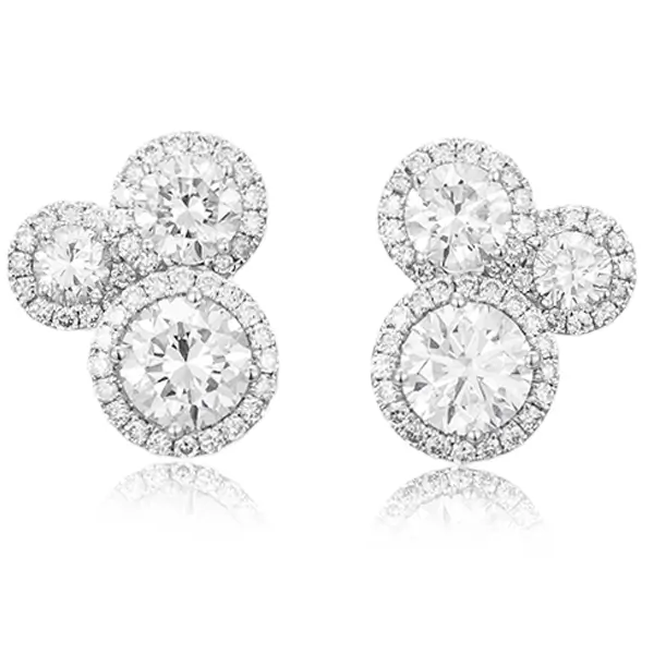 14k gold triple ball cluster stud earring 1