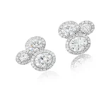 14k gold triple ball cluster stud earring 2