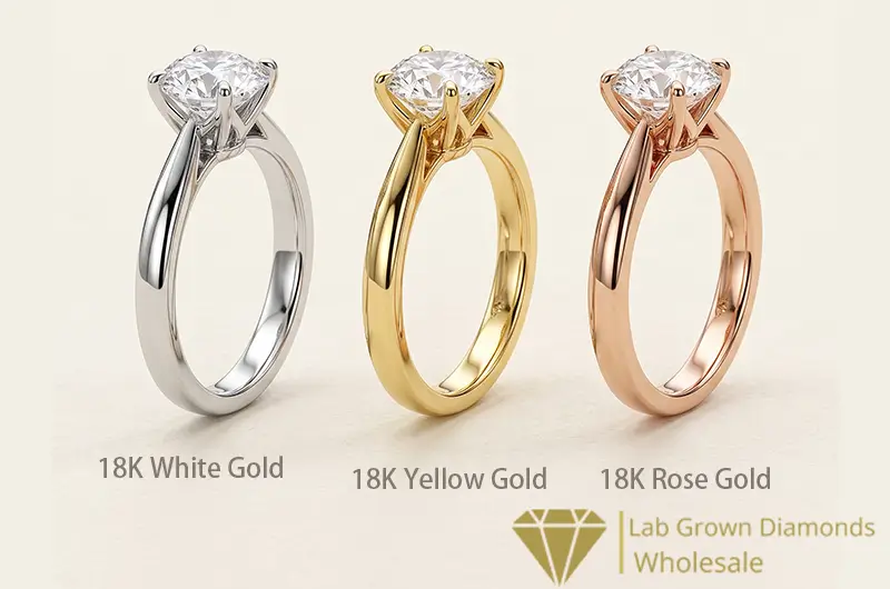 18K White Gold vs 18K Yellow Gold vs 18K Rose Gold