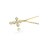 18K Gold Cross Necklace​ Bezel Bubble thumbnail