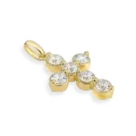 18K Gold Cross Necklace​ Bezel Bubble thumbnail