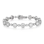 Bubble Tennis Bracelet 10K white gold 1