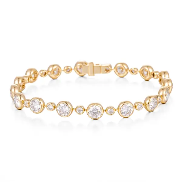 Bubble Tennis Bracelet 14K yellow gold 1
