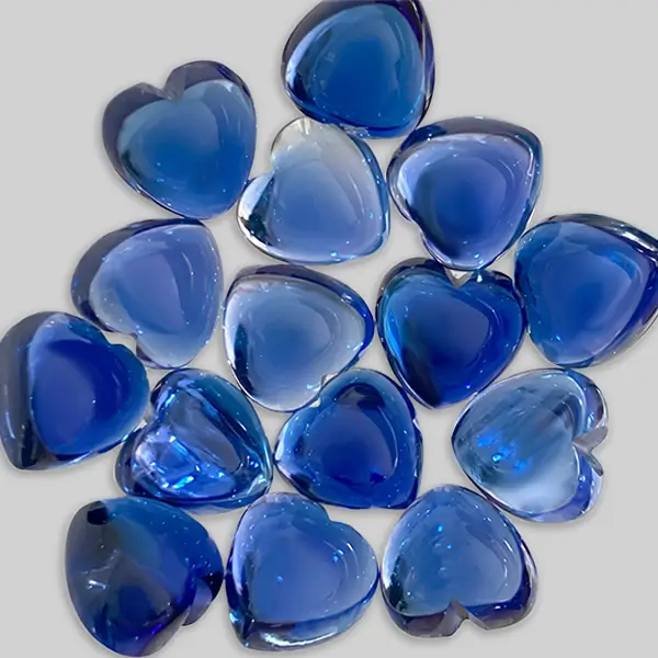 Lab Created Sapphire Heart Cabochon Wholesale 1