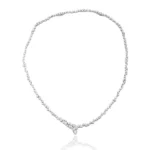 Lab Diamond Cluster Tennis Necklace 18K Gold 1