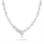 Lab Diamond Cluster Tennis Necklace 18K Gold 2