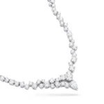 Lab Diamond Cluster Tennis Necklace 18K Gold 3