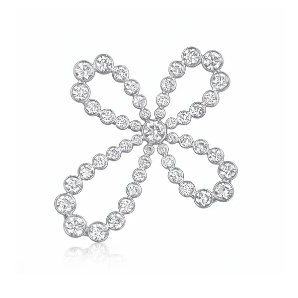 Lab Diamond Flower Cross Pendant 14K 2 Lab Diamond Flower Cross Pendant 14K 2