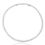 Lab Diamond Heart Tennis Necklace 14K Gold 1