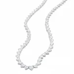 Lab Diamond Heart Tennis Necklace 14K Gold 2