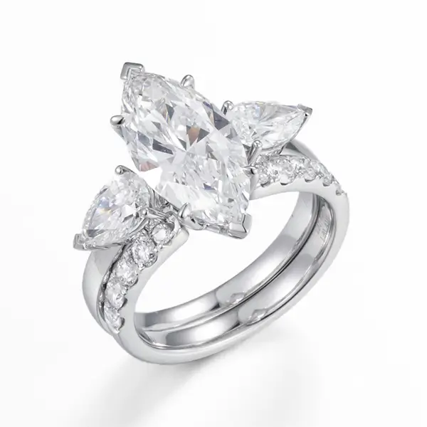 Lab Grown Diamond Ring Set​ Marquise 1