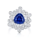 Snowflake Floral Lab Sapphire Statement Ring 1
