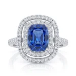 Square Cushion Cut Double Halo Engagement Rings 1