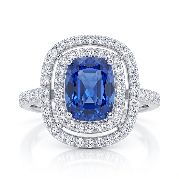 Square Cushion Cut Double Halo Engagement Rings 1