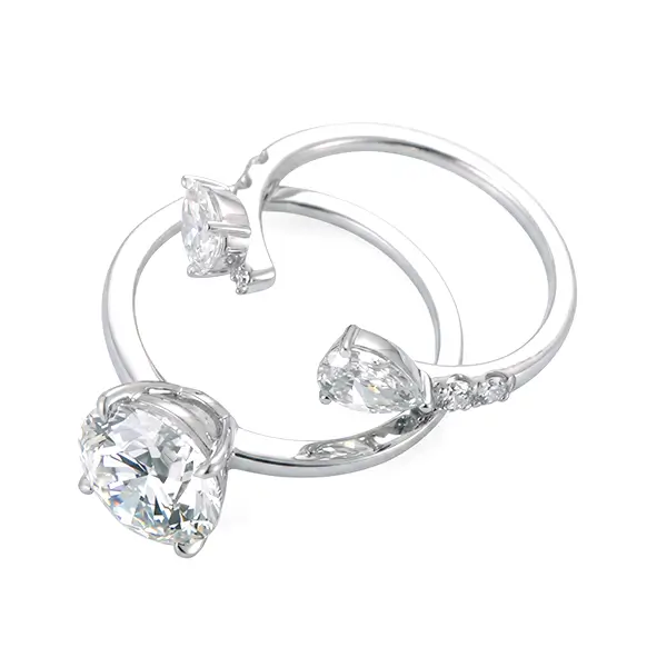 Stackable Ring Set Platinum round 2 Stackable Ring Set Platinum round 2
