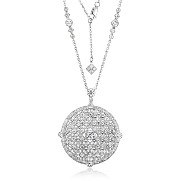 White Gold Filigree Necklace 1