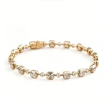 asscher cut diamond tennis bracelet 14k yellow gold 2
