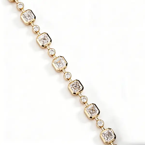 asscher cut diamond tennis bracelet 14k yellow gold 3 asscher cut diamond tennis bracelet 14k yellow gold 3