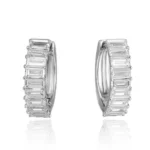 emerald cut diamond huggies​ 1