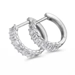 emerald cut diamond huggies​ 2