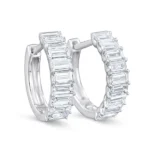 emerald cut diamond huggies​ 3
