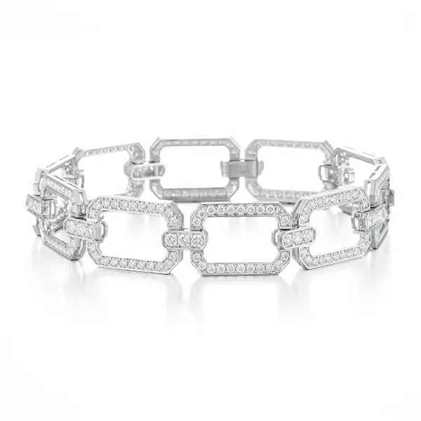 gold hollow link bracelet octagonal 1