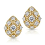 gold lattice earrings 14k teardrop 1