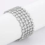 lab diamond flower cluster bracelet 1