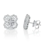 lab diamond four leaf clover earrings 1
