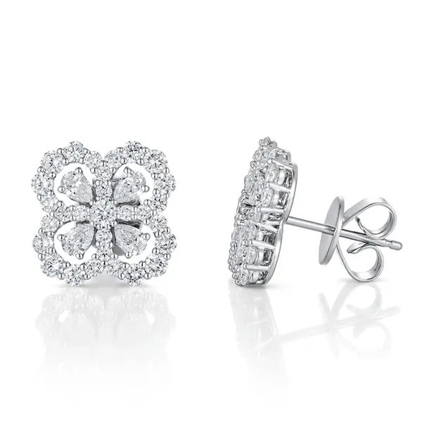lab diamond four leaf clover earrings 1 lab diamond four leaf clover earrings 1