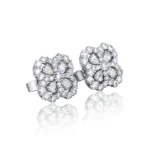 lab diamond four leaf clover earrings 3