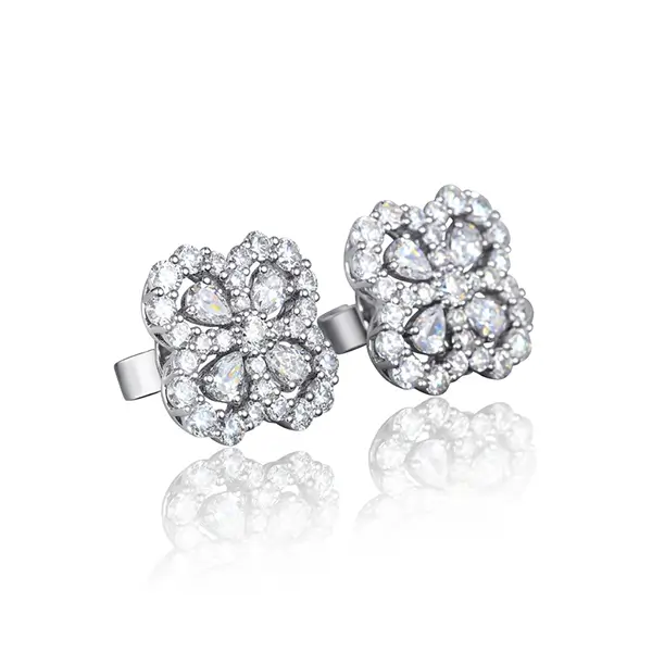 lab diamond four leaf clover earrings 3 lab diamond four leaf clover earrings 3