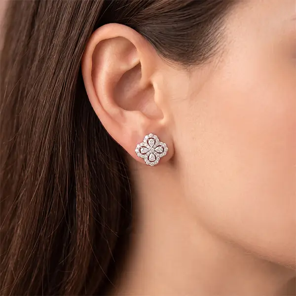 lab diamond four leaf clover earrings 4 lab diamond four leaf clover earrings 4