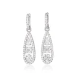 lab diamond geometric earrings lever back 2